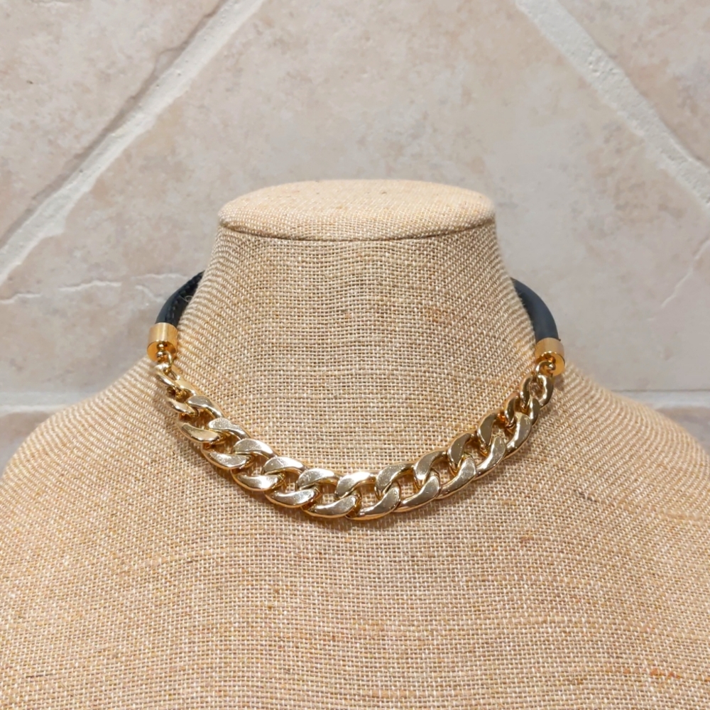 4 for $20 Fashion Jewelry Necklace Cuban Link Gold and Leather